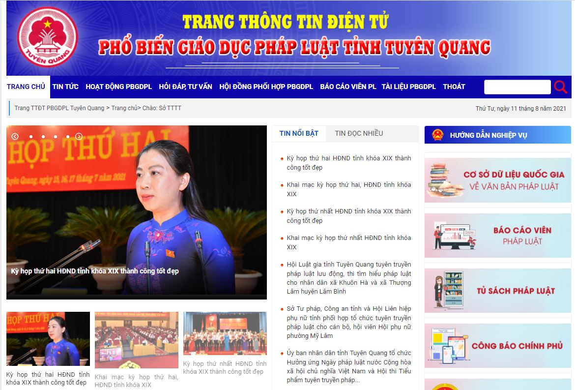 Hướng dẫn đăng tải tin bài và văn bản lên Trang TTĐT PBGDPL Tuyên Quang